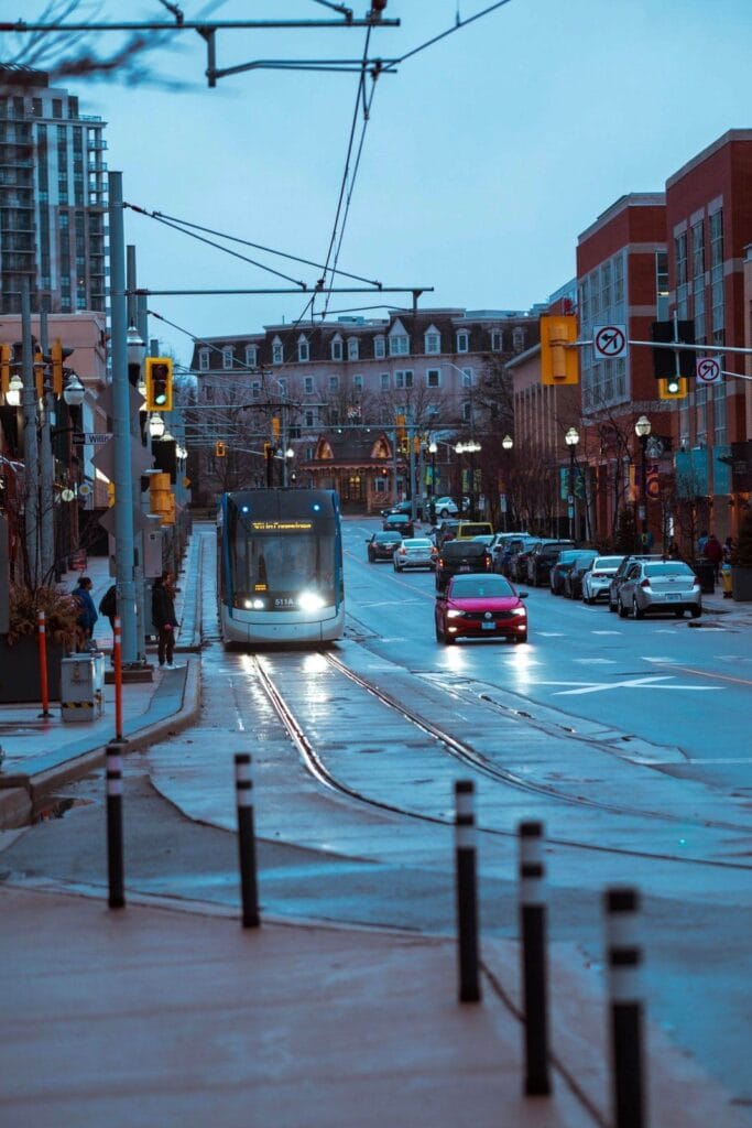 ION light rail train in Kitchener-Waterloo, Ontario, part of the Kratom Delivery Canada delivery area